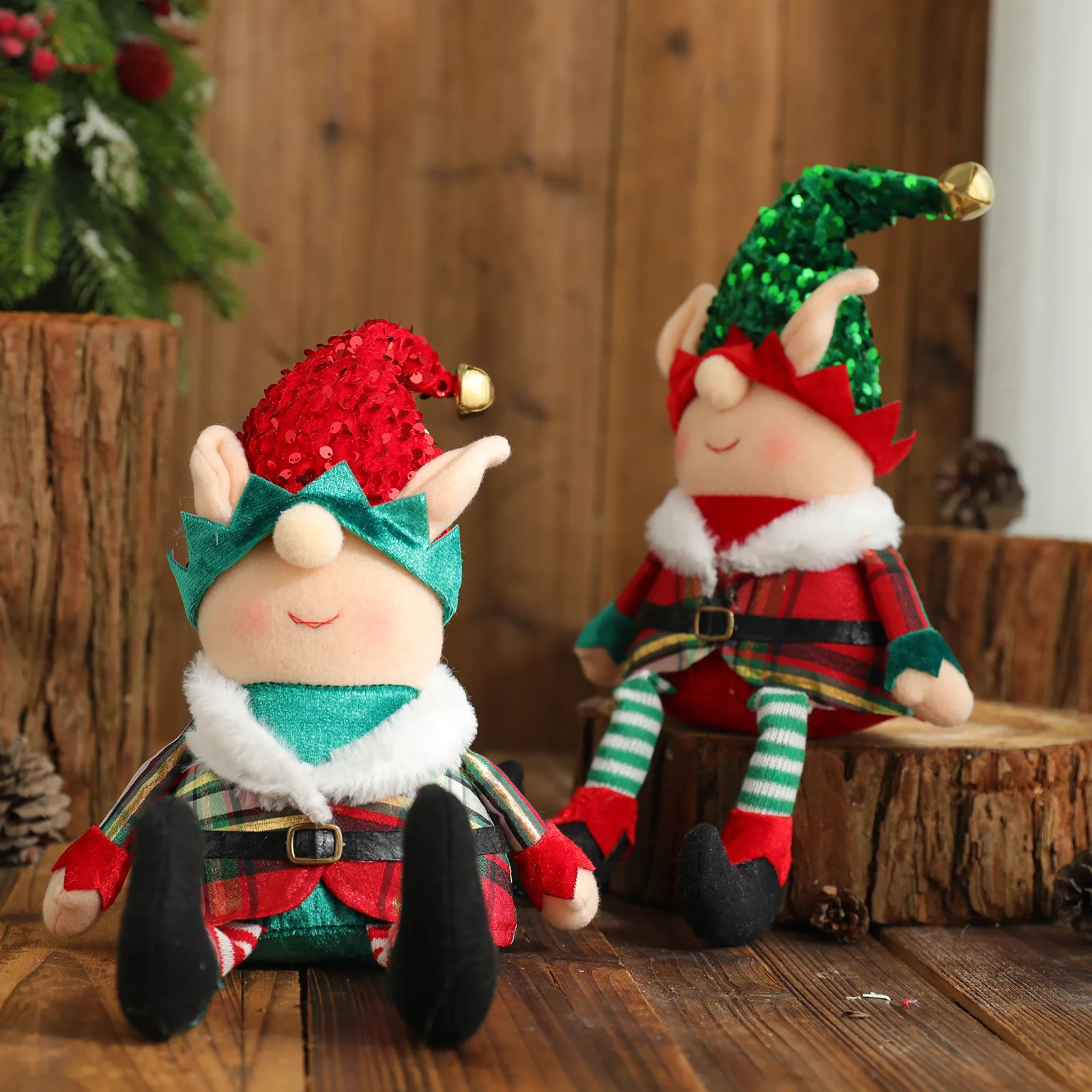 Factory OEM ODM christmas plush elf christmas hanging decoration plush toy