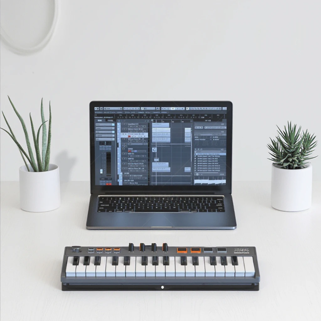 Midiplus Tiny 32+ Professional Mini Portable Folding MIDI Keyboard Controller Musical Instrument with Pedal for Kids and Adults