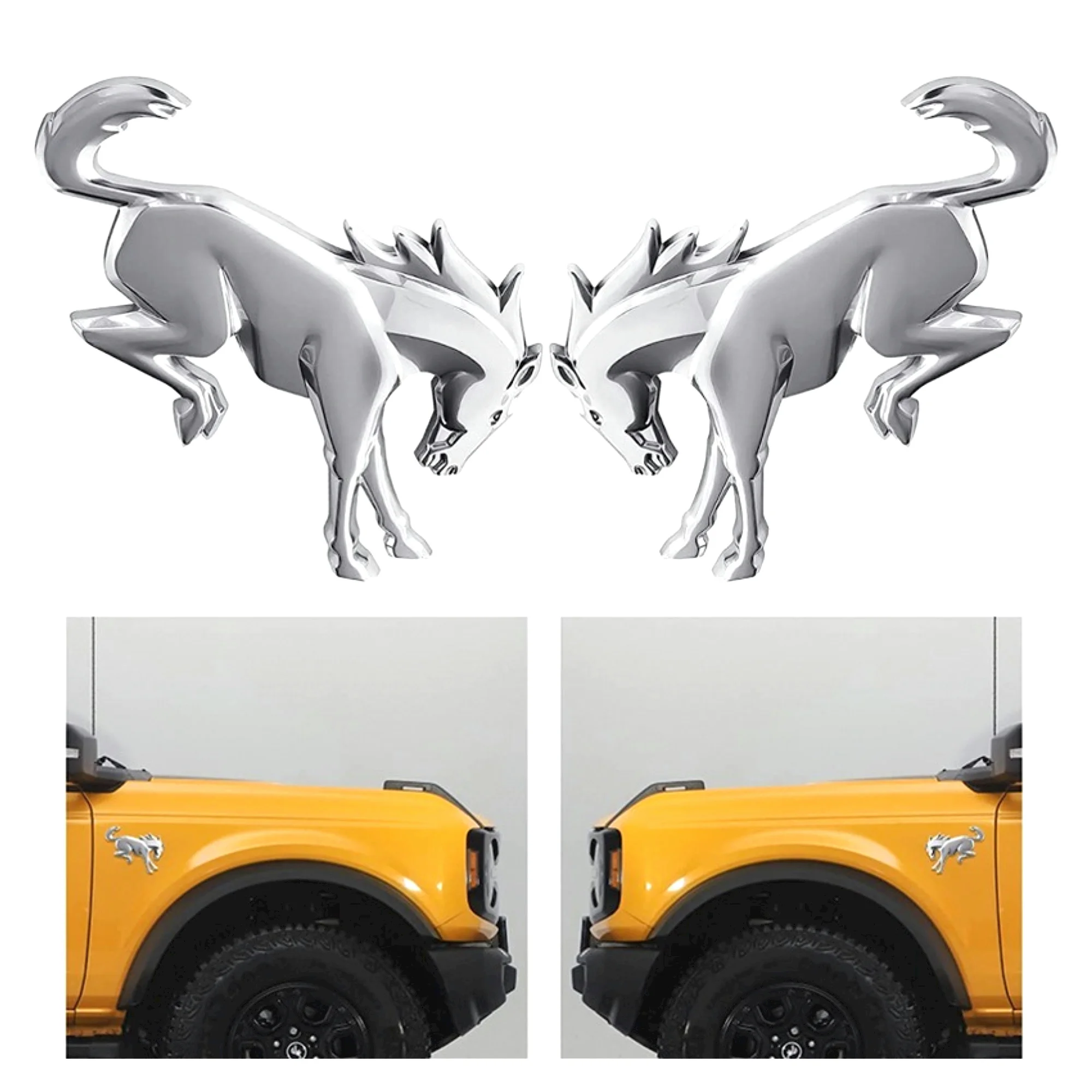 3D Emblem Decals Stickers Vinyl Rear Emblem Black ABS Tailgate Compatible with Ford Bronco Sport Accessories 2020+