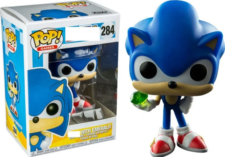 Aolan Funk Pop Cartoon Character Super-sonic Action Figure #283 Sonic With Ring Pvc Collection Model Toys