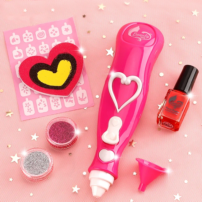 Manicure set toys kids cosmetics pretend play toy emulational make up girl toys with rich accessories