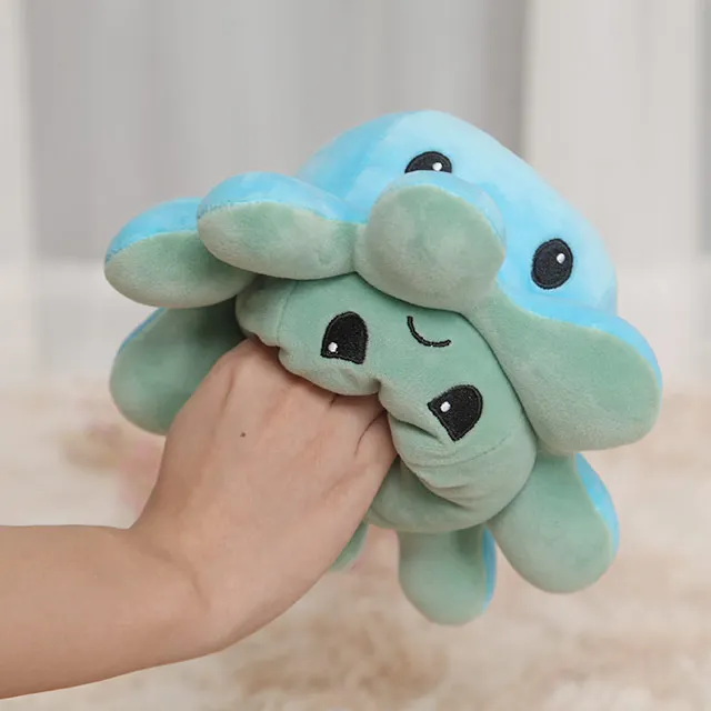 
Kawaii Octopus Plush Toys Reversible Soft Animals Cute Stuffed 