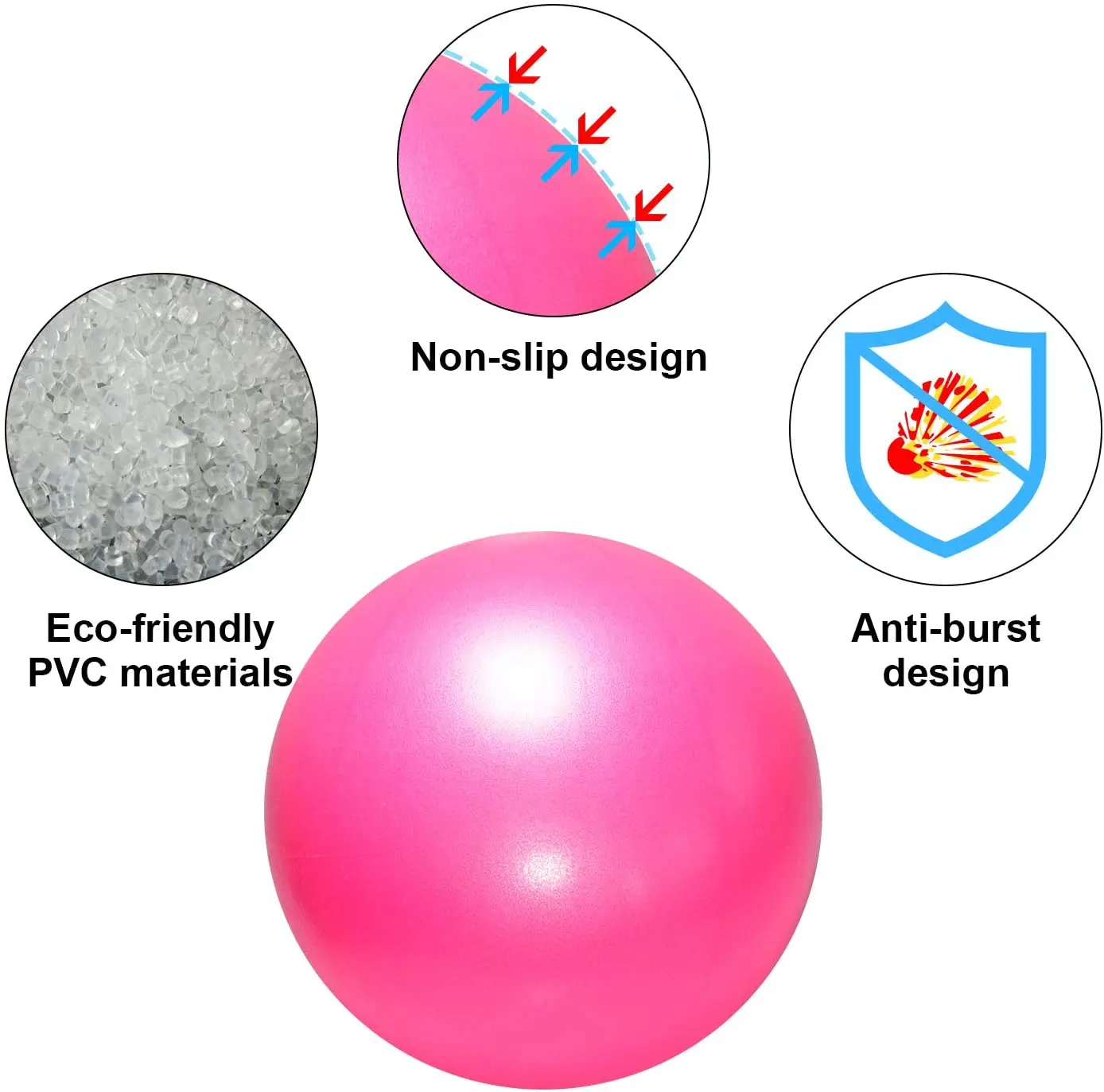 Explosion-Proof Stand 25Cm Custom Logo Small PVC Round Fitness Mini Yoga Pilates Ball