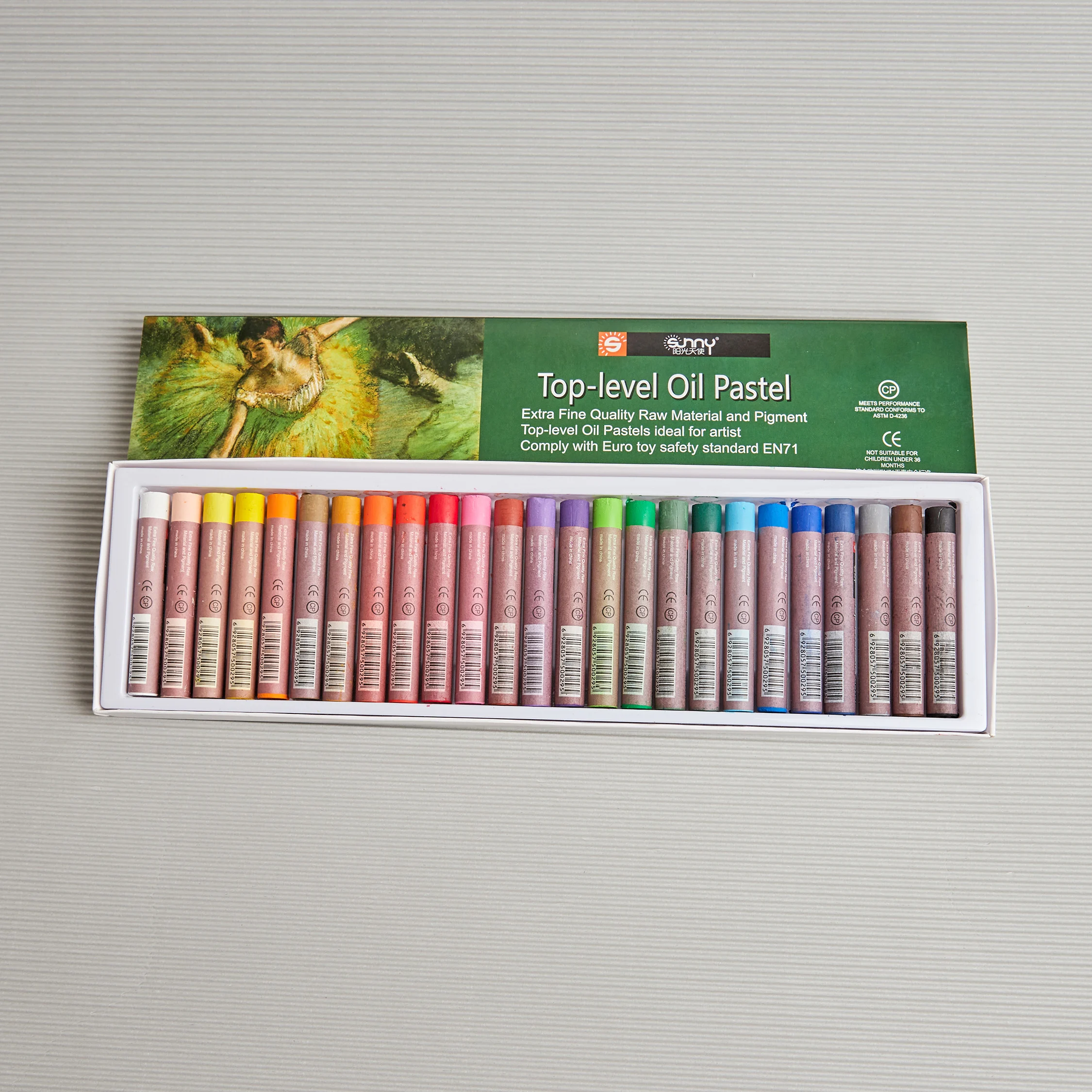 Sunny 25 colors oil pastels with high quality and non-toxic, soft wax crayons for kids