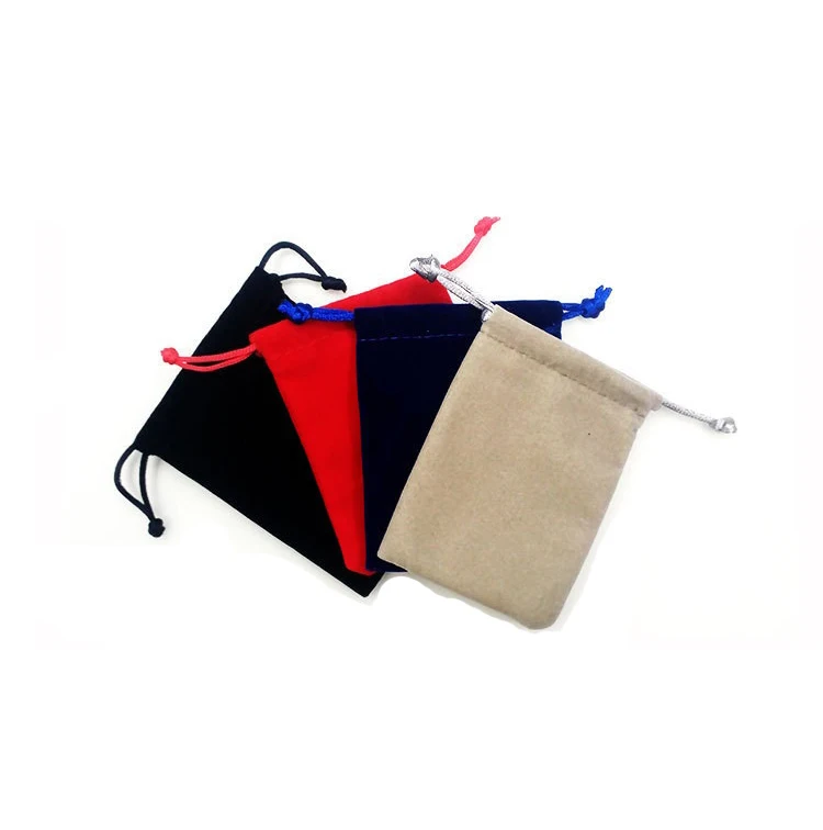 Drawstring Satin Silk Custom Logo Printed Velvet Jewelry Pouch Customized Drawstring Bag