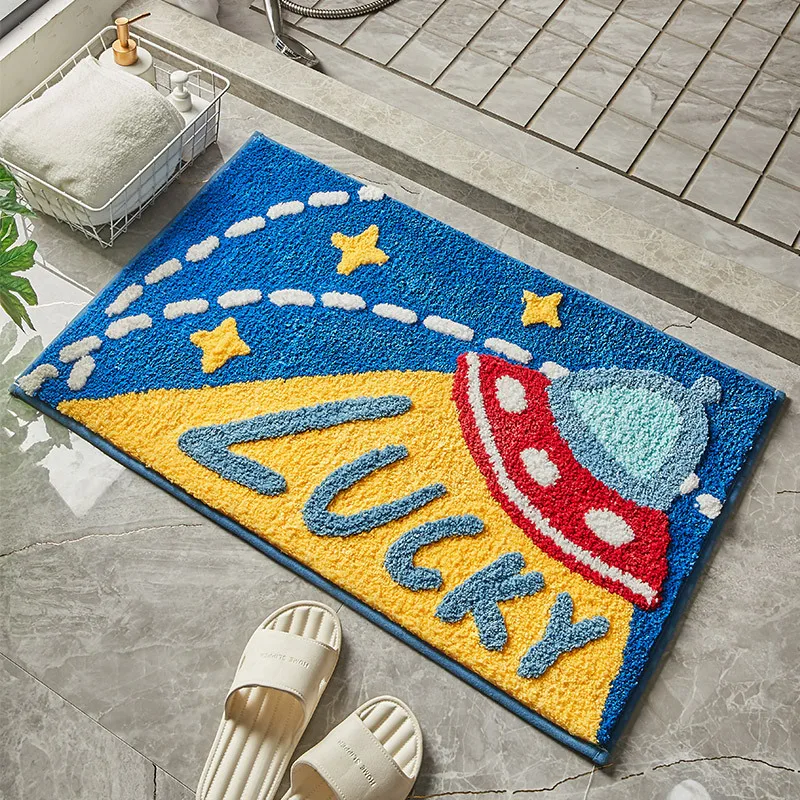 Cute Tufted Bathroom mat Non-Slip extra soft washable water absorbent shower toilet bath rugs mats
