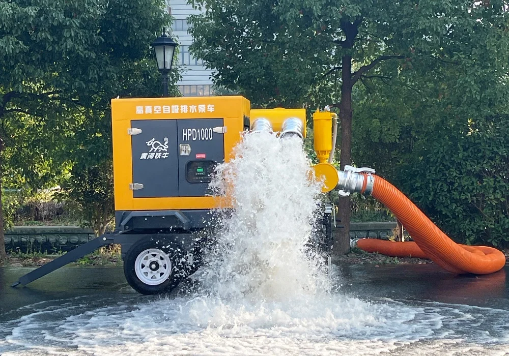 High efficiency self suction mine flushing diesel engine centrifugal water pump