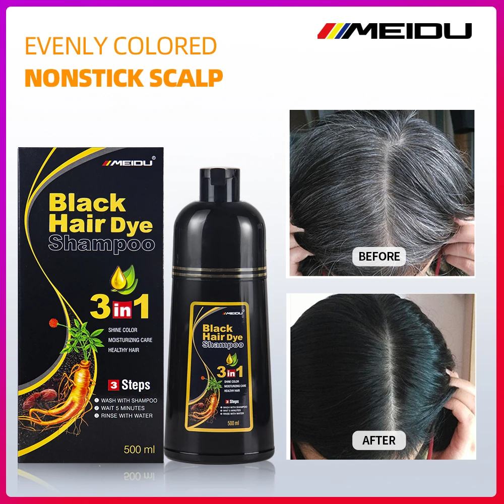 Fast shipping private label permanent care product fast change cover grey hair no ammonia herbal color Chinese hair dye shampoo