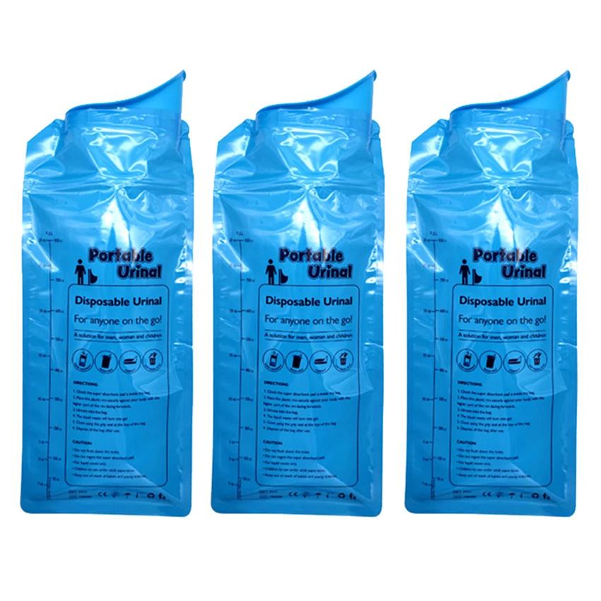 Custom 600ml 800ml Disposable Portable Car Sicness Camping Adult Emergency Gel Urine Bag For Travel