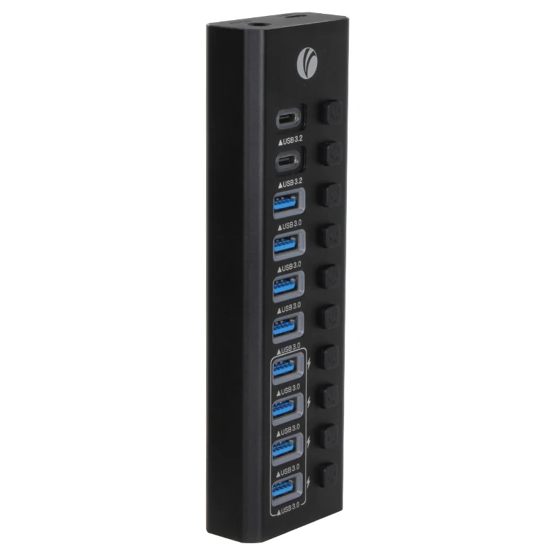 VCOM Aluminium High Speed 5Gbps USB Hub 3.0 Splitter 10 Port usb3.0 Hub Charger usb c Hub Dock Station for Laptop