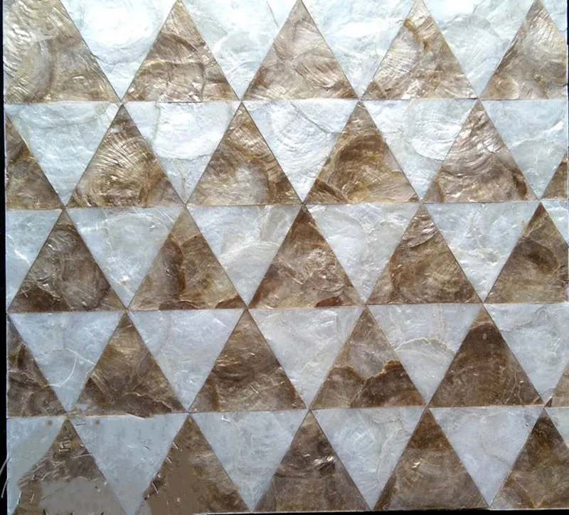 Luxury Hotel Bathroom Living Room Wall Decoration Tiles Handmade Craft Capiz Shell Mosaic