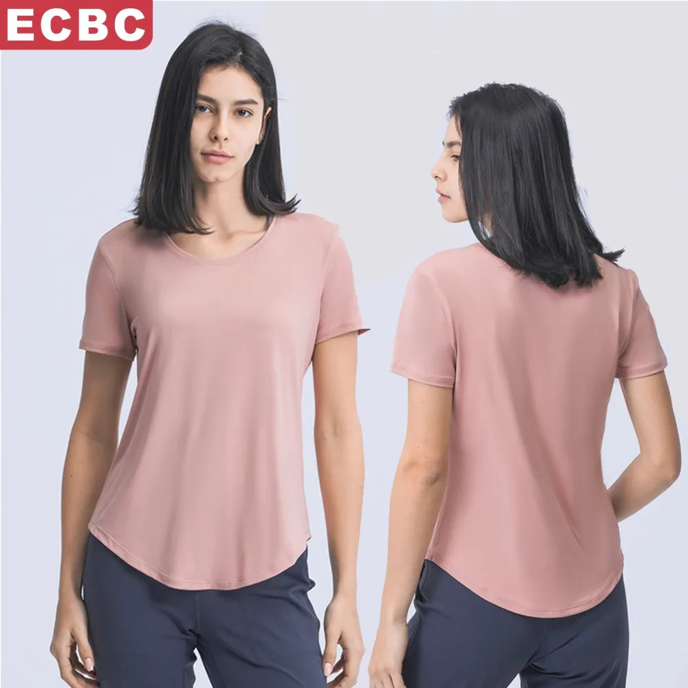 Manufacturers Wholesale Loose Yoga Workout Light Breathable Exercise Running Sleeve Tops Fitness T-Shirt Short Gym Clothing
