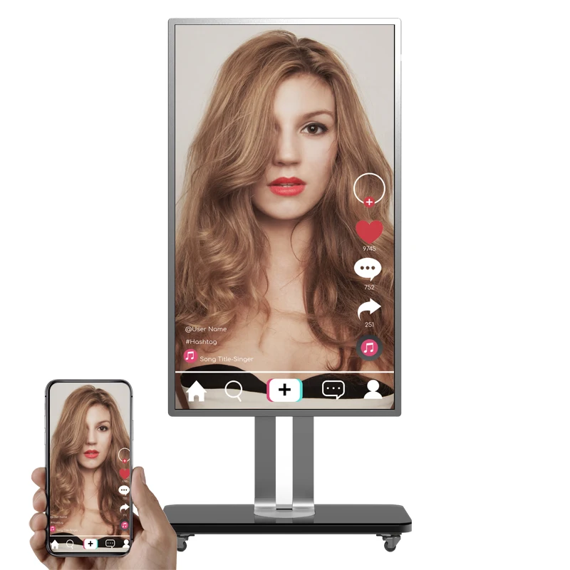 Horion 65 inch live streaming device lcd touch screen monitors kiosk interactive display