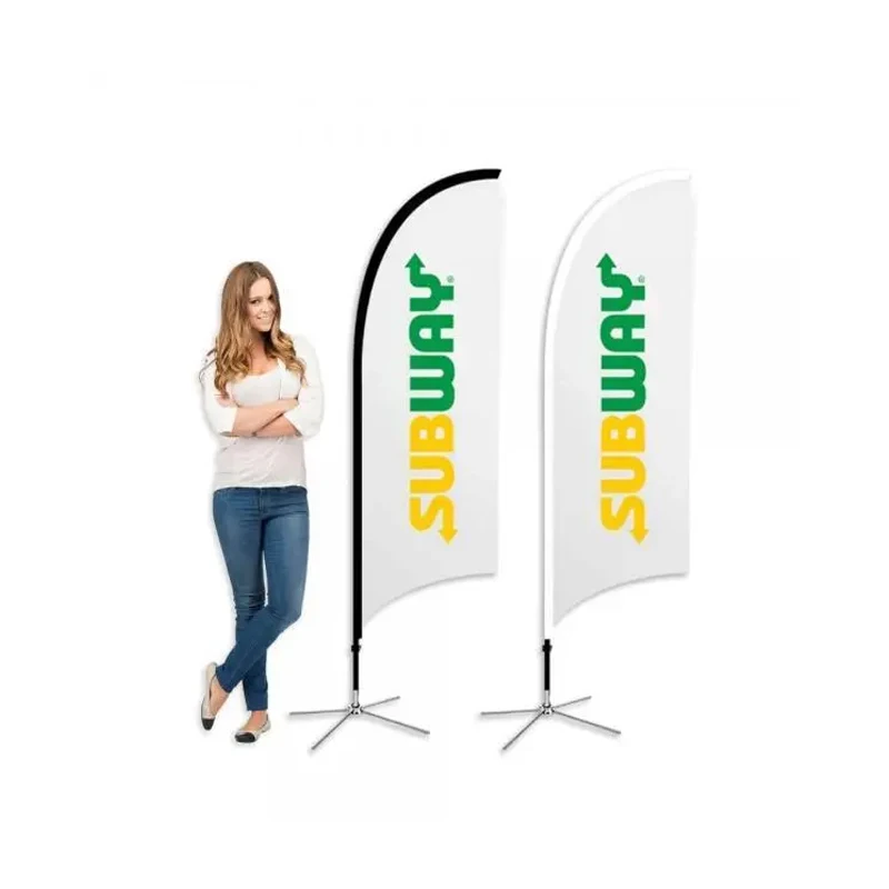 Outdoor Advertising Beach Banner Stands Custom Logo Bali Printing Polyester Teardrop Bow Flex Flying Beach Feather Flag