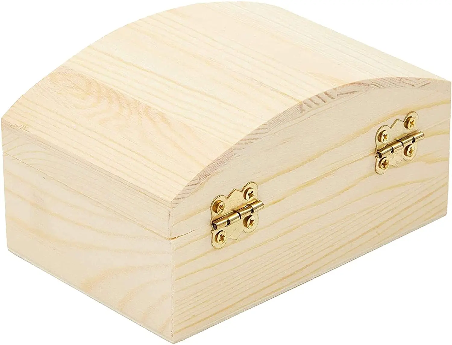 Unfinished Wooden Pine Box DIY Craft Jewelry Box with Locking Clasp