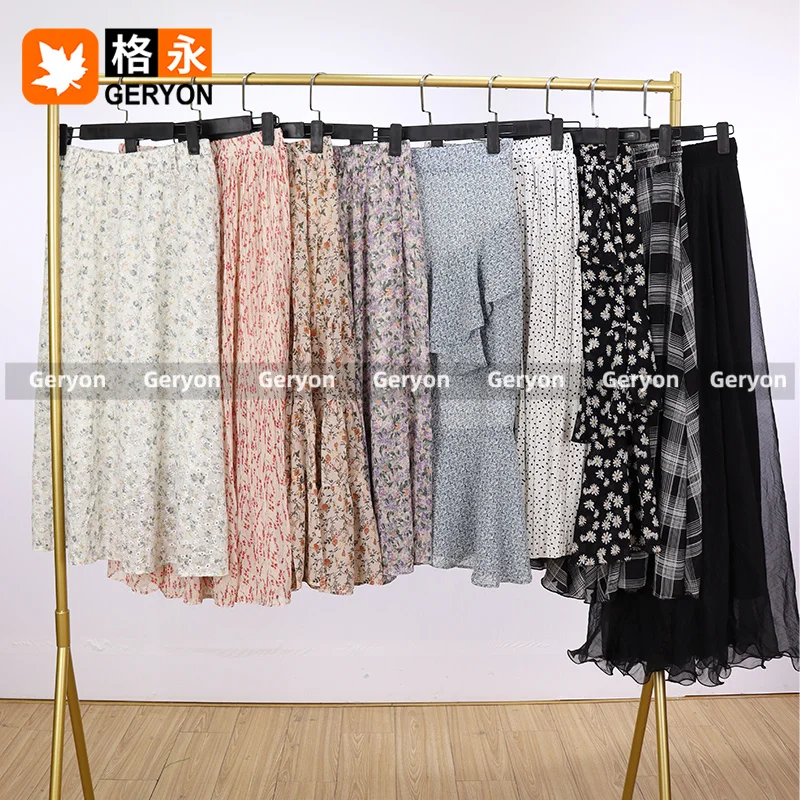 GERYON boutique long silk skirt ukay bales vip clothes bulk philippines used clothing clothes from China