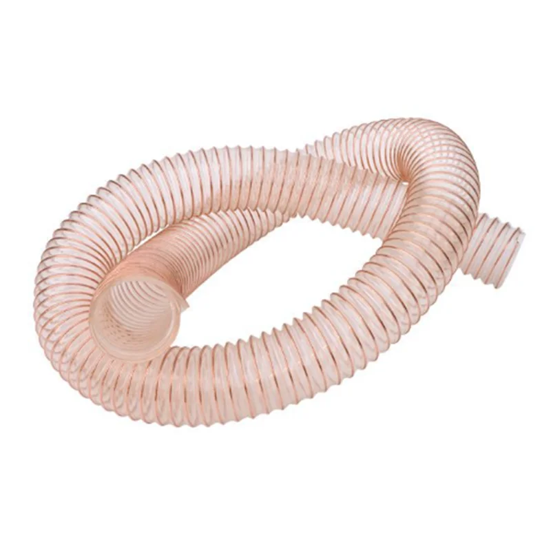 PU Flexible Duct Accordion Pipe Large Diameter Transparent Dust Steel Wire Hose For Ducting Use