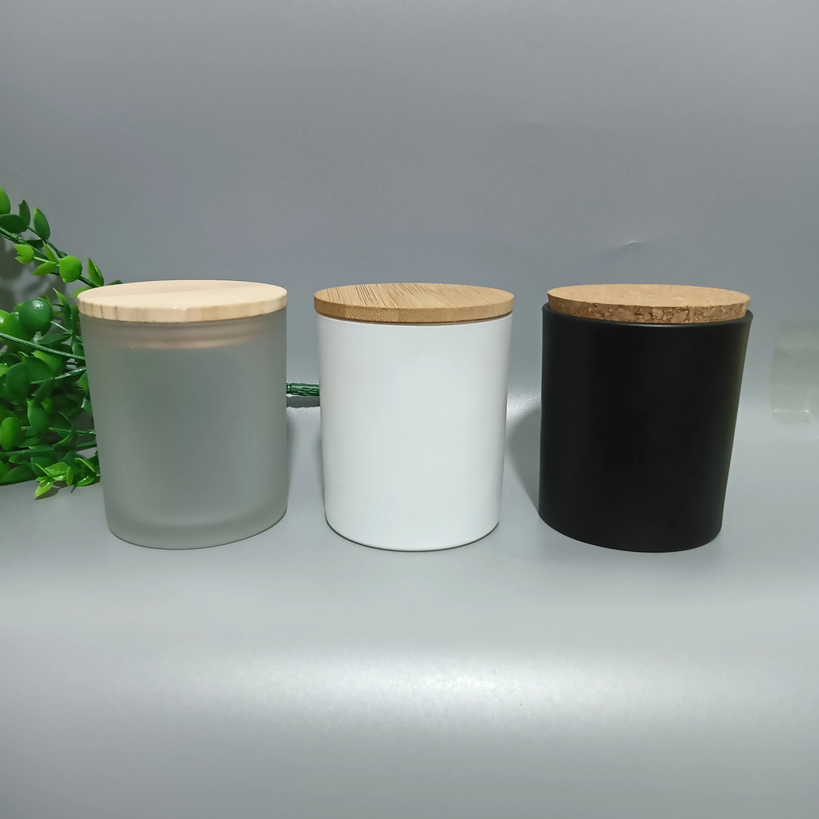 Holiday elegant empty 8 10 OZ empty luxury matte wholesale candle jar with lid and boxes