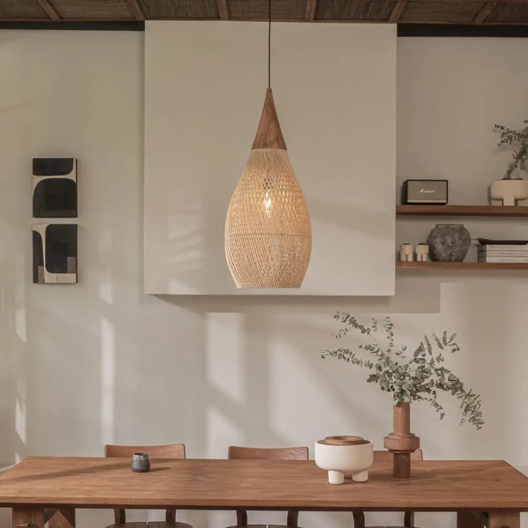 Southeast Asian rattan chandelier Japanese restaurant chandelier custom tea room Zen retro rattan hand-woven lamp