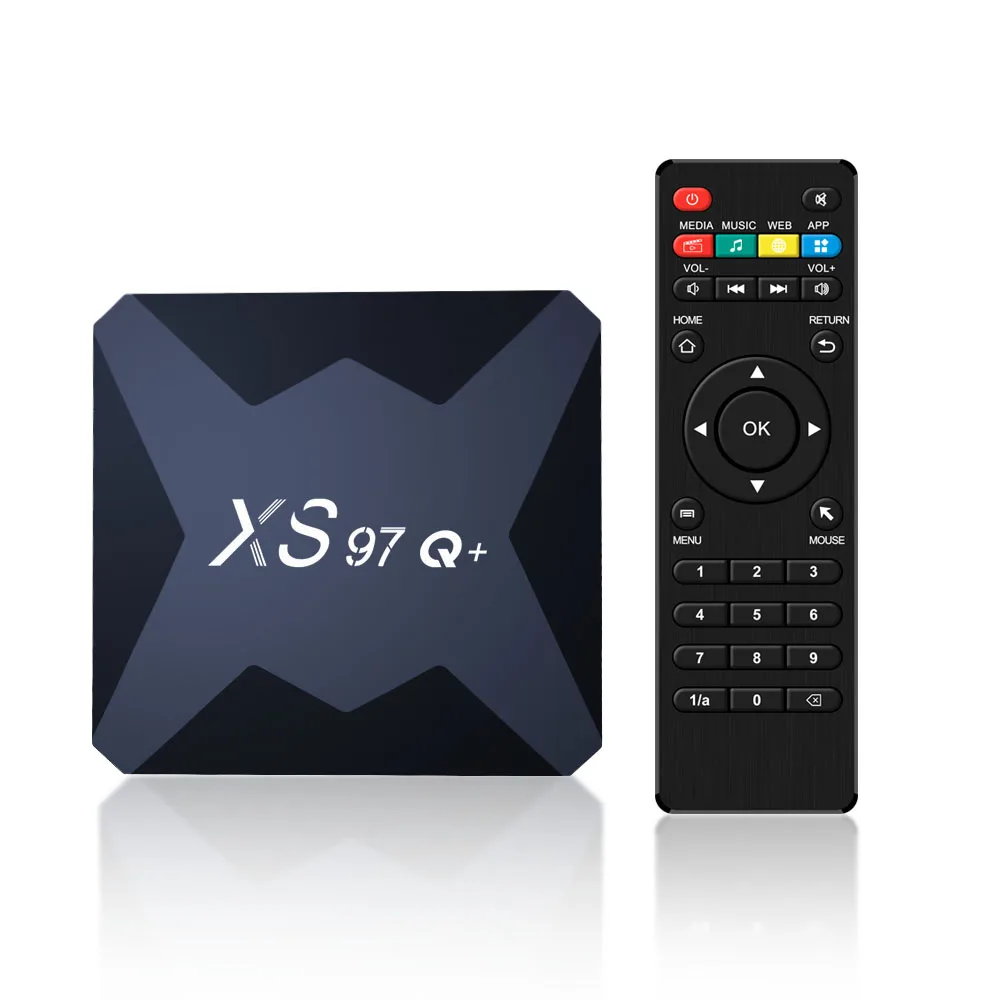 Лидер продаж Xs97 Q + Высокое разрешение H.265 Hevc Android Tv Box 4K совместимый Chromecast Встроенный с огромной скидкой