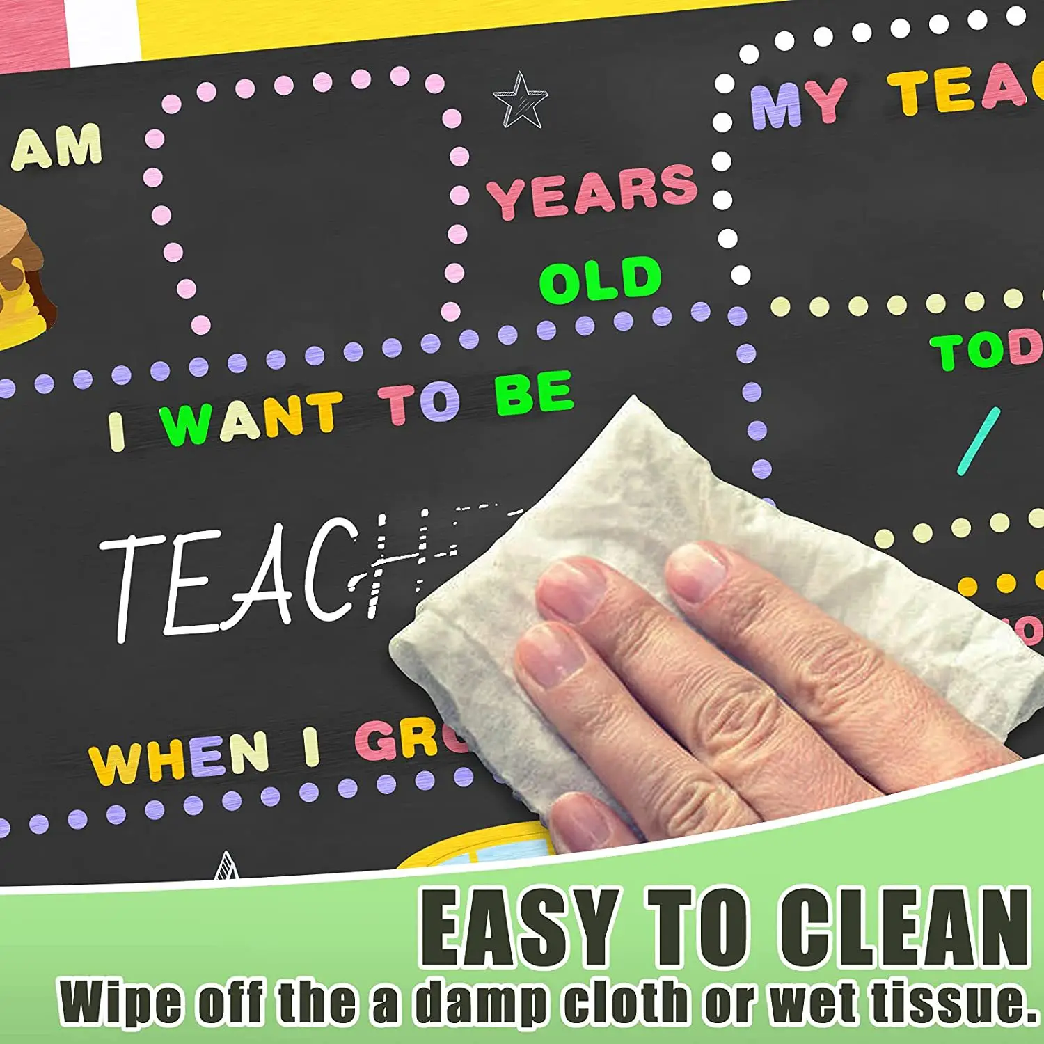 Customized First Day & Last Day of School Photo Prop color print chalkboards