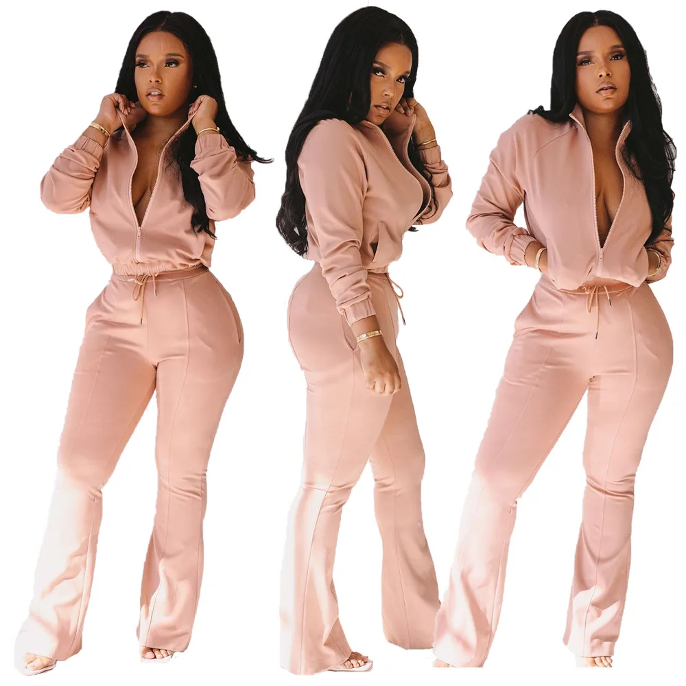 Womens Tracksuit Two Piece Outfits Long Sleeve Zip Up Jacket Jogger Casual Sweatsuit Matching Sets Track Suits