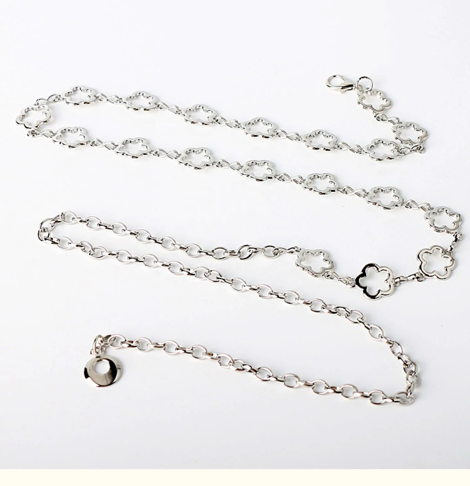 Fashion clothing accessories belt gold-plated hollow flower ladies waist chain