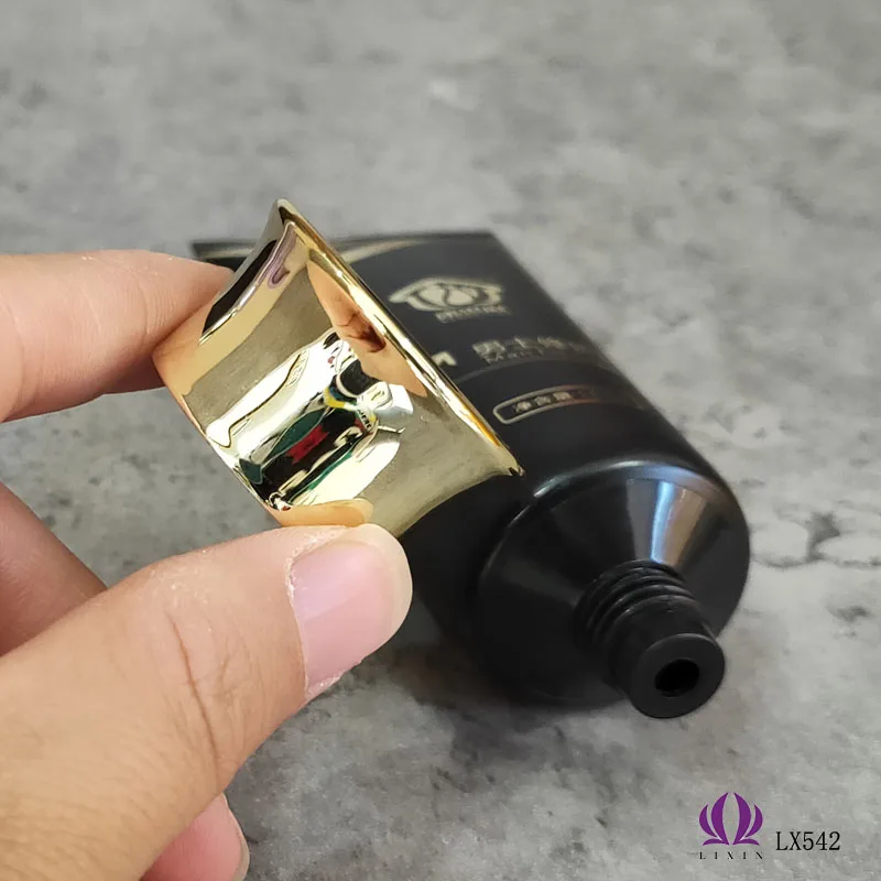 LiXin free sample 100ml black matte plastic tube hot stamping cosmetic tube packaging for face washing