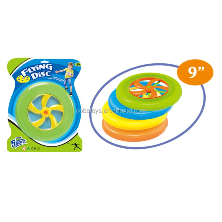 Wholesale Foldable Hand Fan 9 Inch Custom Printed Logo Mini Flying Disk