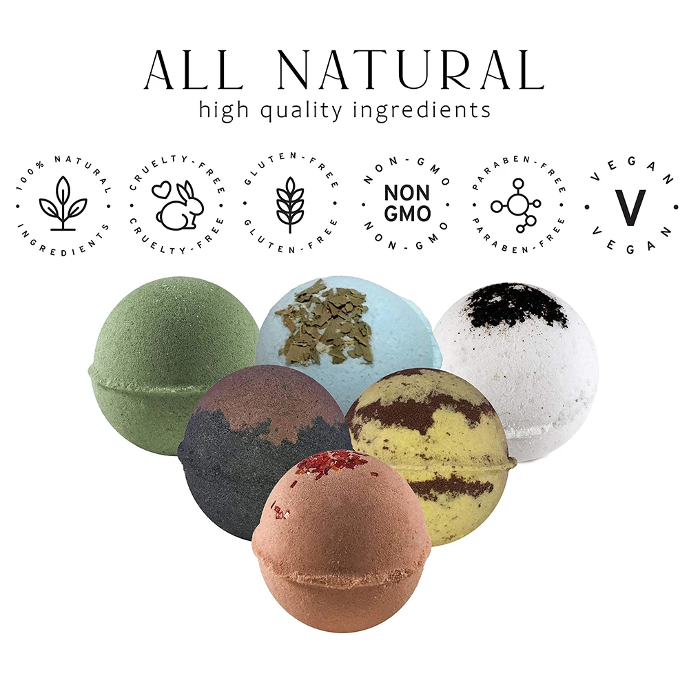 Custom Packaging BathBombs Set Organic Bath Bubble Balls with Amazon Top Sales