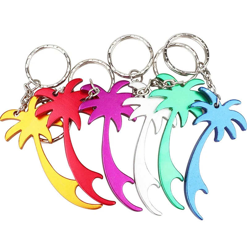 Hollow maple leaf coconut tree tree-shaped bottle opener keychain pendant beer bottle opener keychain birthday gift