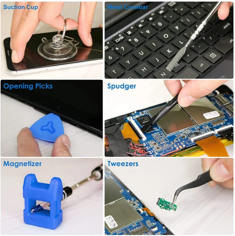 142 In 1 Piece Electronics Precision Screwdriver Set with 120 Bits Magnetic Repair Tool Kit for iPhone