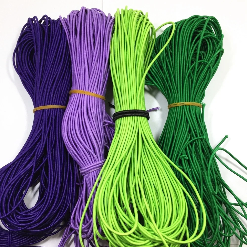 Custom colored polyester 3mm stretchy cord braided round