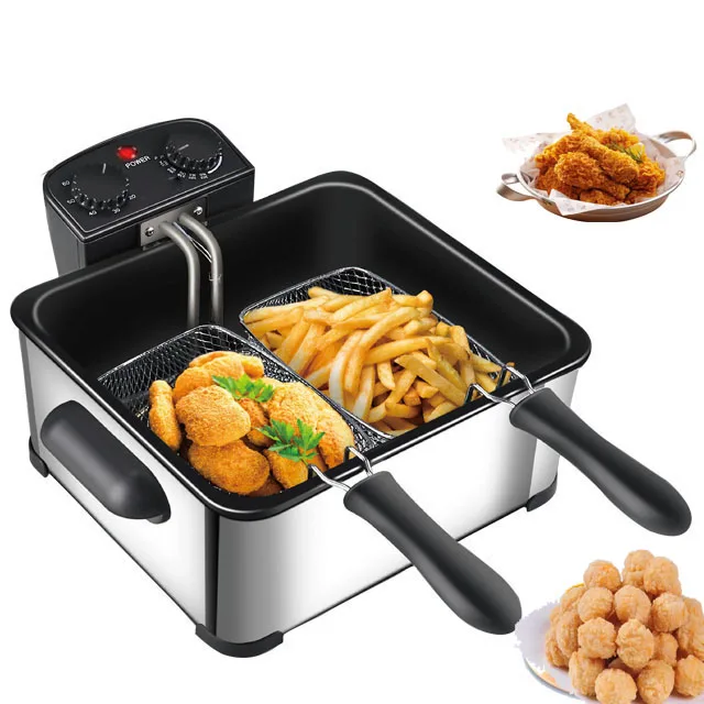 5L deep fryer electric deep fat fryer with timer with three blaket oil deep fryer high quality and efficiency suitable for home