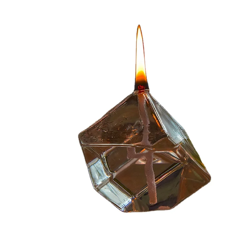 Glass candle holder decoration nordic romantic simple modern home desktop smokeless glass candlestick oil lamp