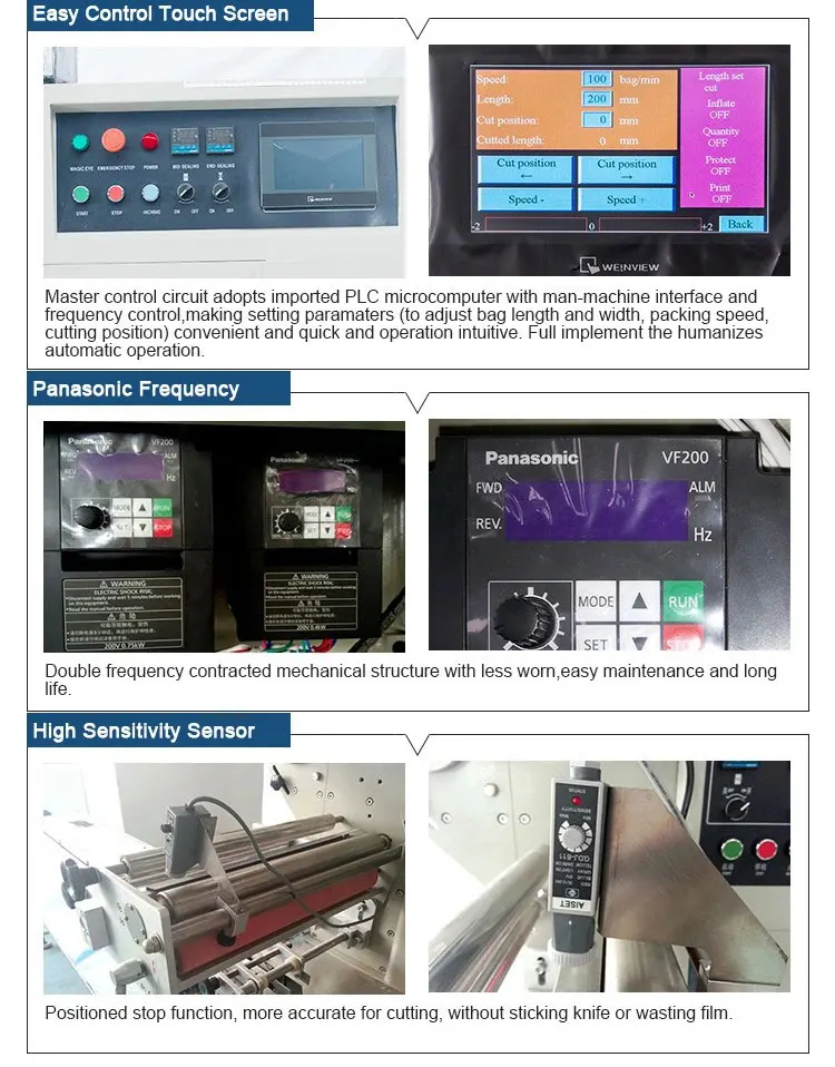 Fully Automatic Horizontal Packing Machine For Chopsticks Toothpick Napkin Flow Film Bag Packaging