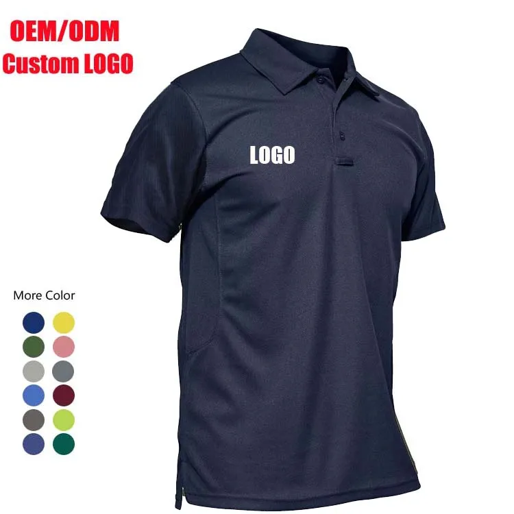 Clothing Manufacturer Polo Tee Shirts For Man Custom Logo,100%Polyester Moisture Wicking Polo Shirt,Tactical Blue Shirt