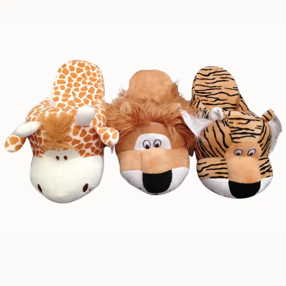 Лидер продаж, плюшевые детские домашние тапочки в форме животных