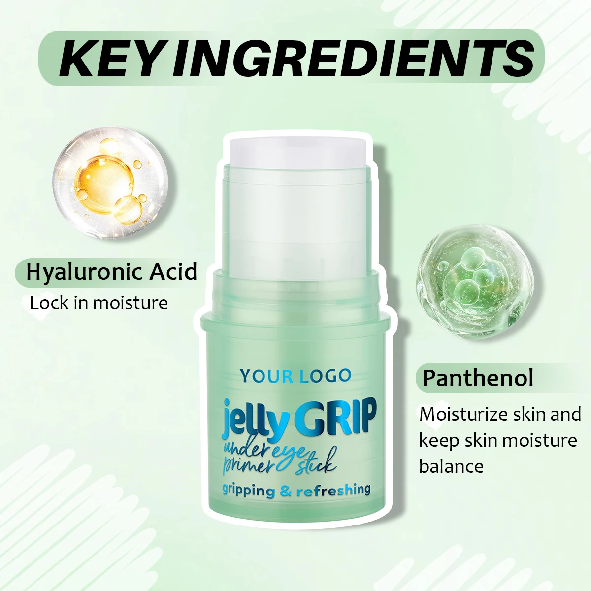 Custom Logo Natural Hyaluronic Acid Moisture Smooth Fine Lines Primer Base Refreshing Jelly Grip Primer Stick