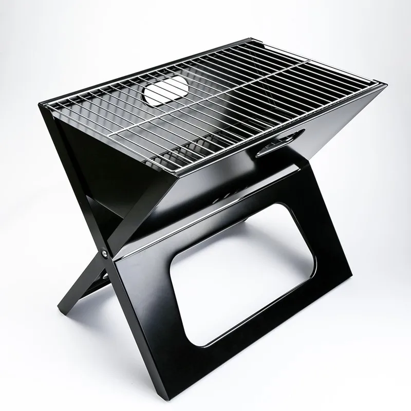 Custom Wholesale X Style Portable Foldable folding Outdoor BBQ Barbecue Camping Charcoal Grill