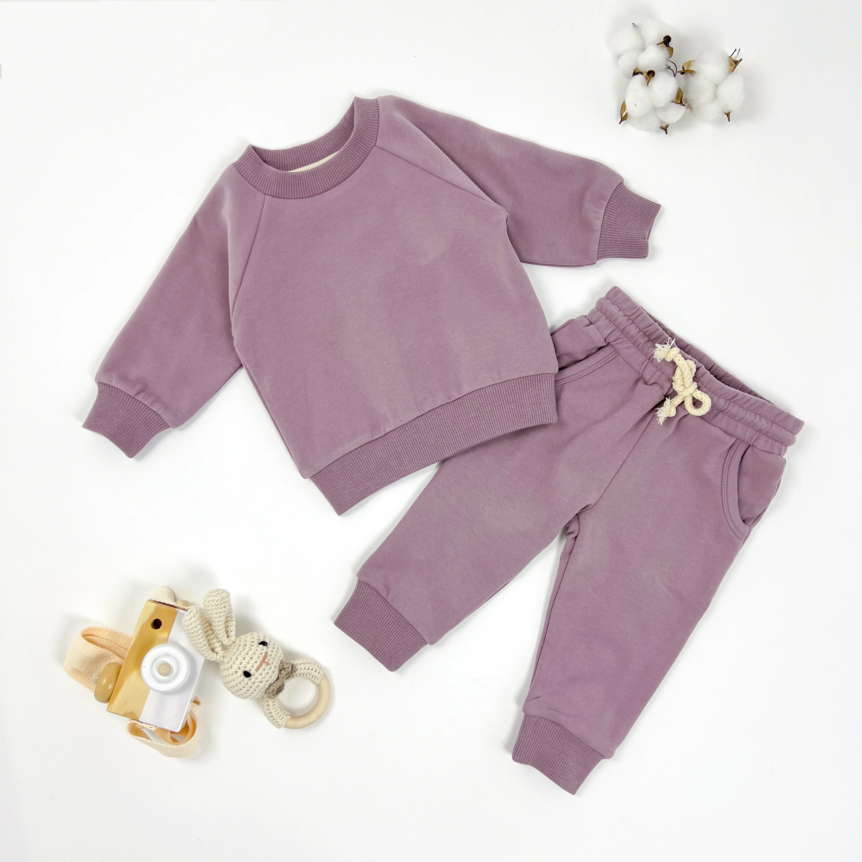 Spring Autumn New Arrivals Casual Baby Tracksuit Organic Cotton Newborn Sweatsuit Long Sleeve Baby Set Clothes