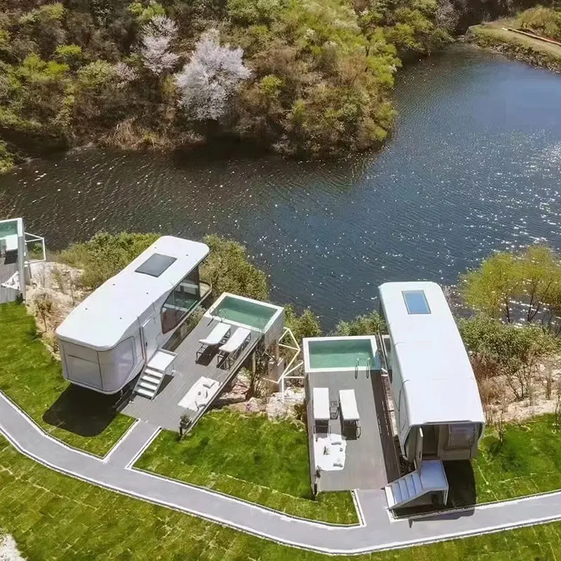 Space capsule villa house luxury mobile tiny modular prefab mini house prefabricated house