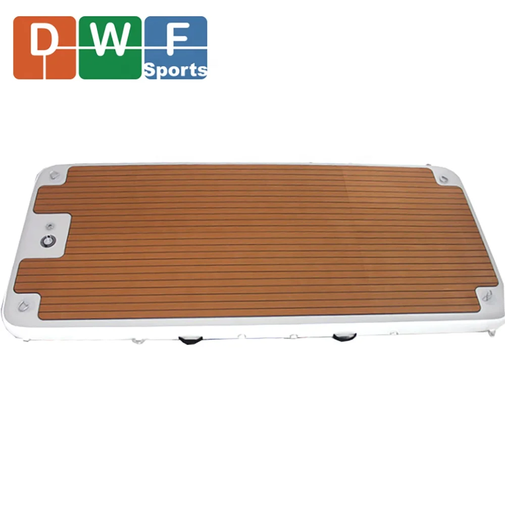 BSCI/EN Inflatable Platform Hotsale Fishing Floating Island Boat Dock Swim Water Inflatable Platform