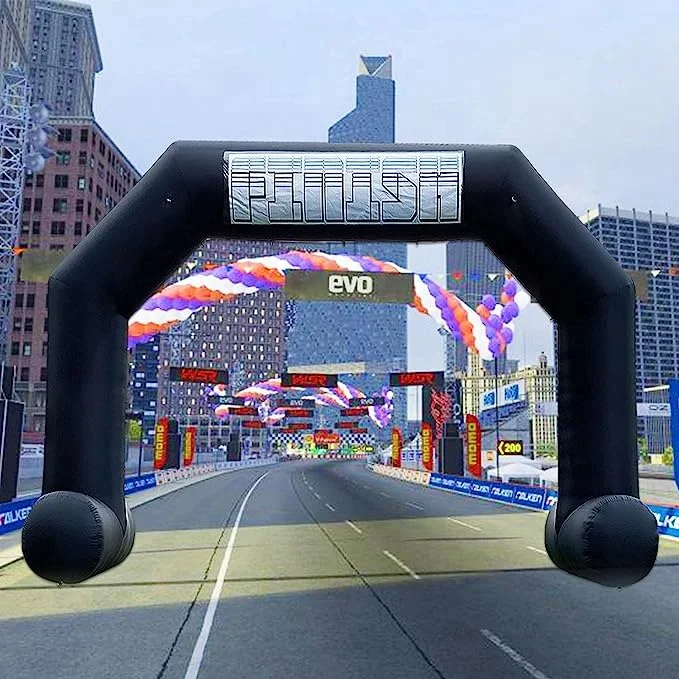 Sewinfla Black 20ft Outdoor Inflatable Sports Entrance Arches Start Line Inflatable Running Events Arches With Blower
