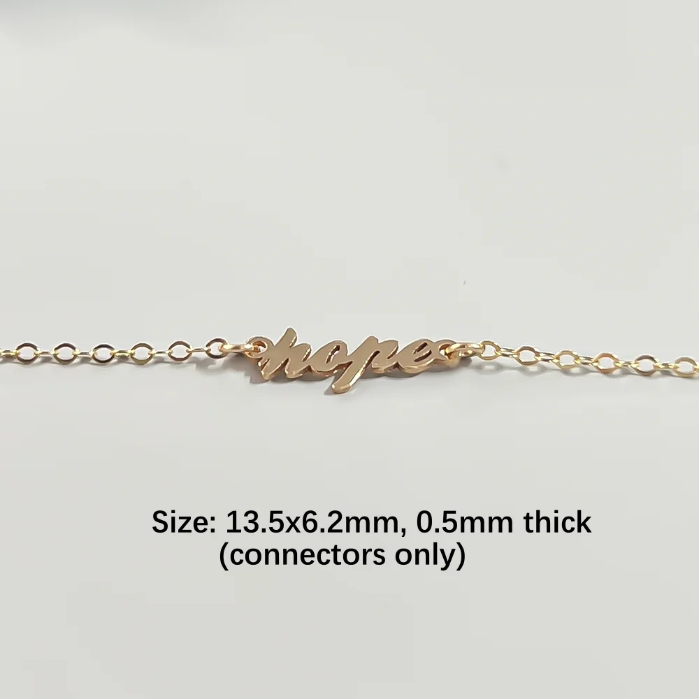 New love hope wish trust letter connectors anti tarnish jewelry gold filled forever charms