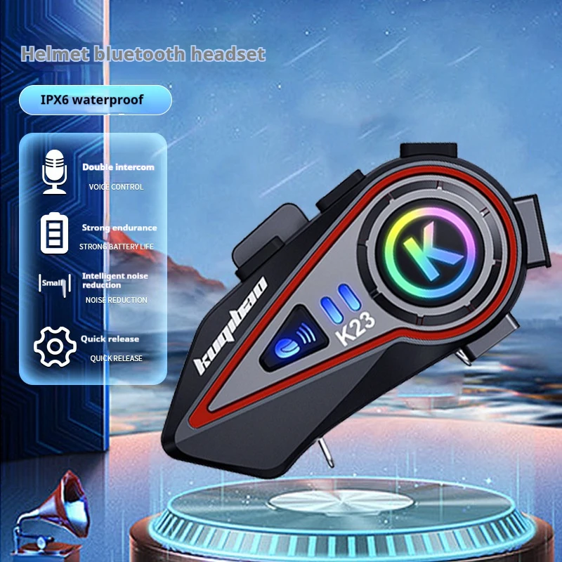 Custom  K23 Motorcycle Helmet Microphone Accessories Handsfree Wireless Headset Earphones On-ear Headphones With Intercom