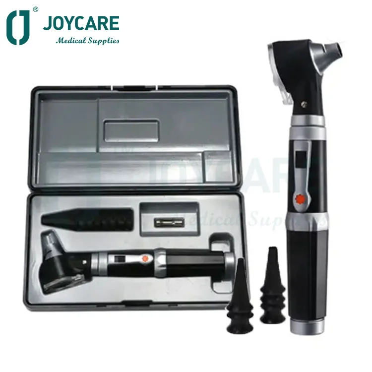 3X Magnification Mini Portable Fiber Optic Medical Ear Wax Removal Endoscope LED ENT Diagnostic Otoscope Ophthalmoscope Set