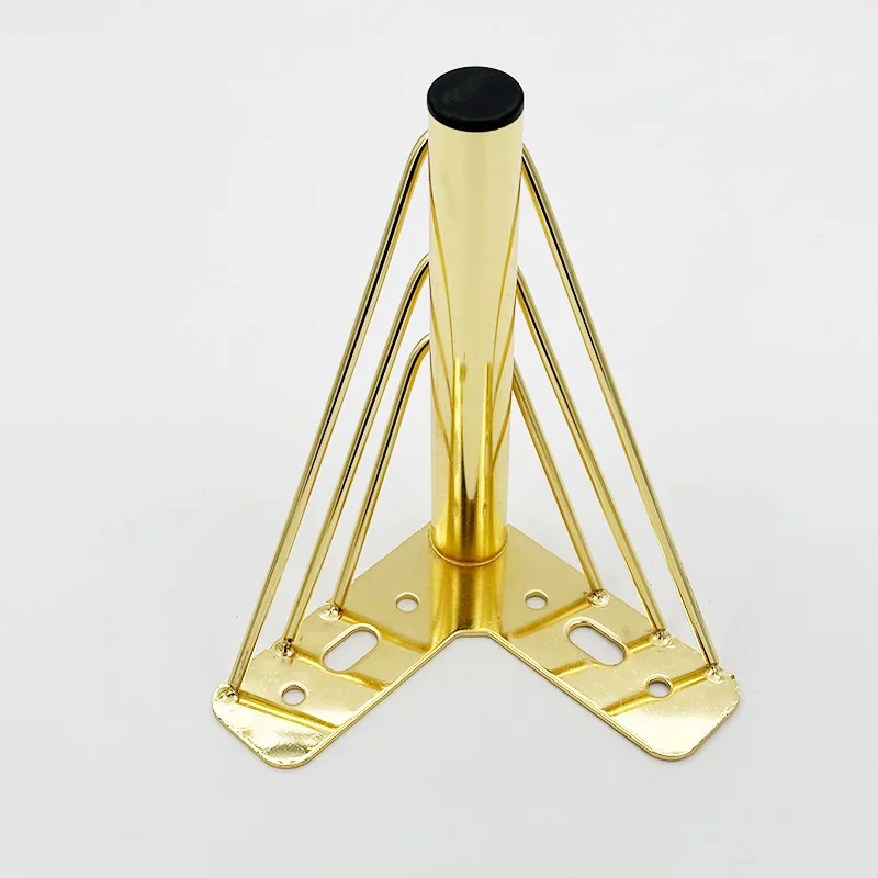 wejoy wholesale 13cm 15cm polished golden color iron metal legs for furniture sofa bench
