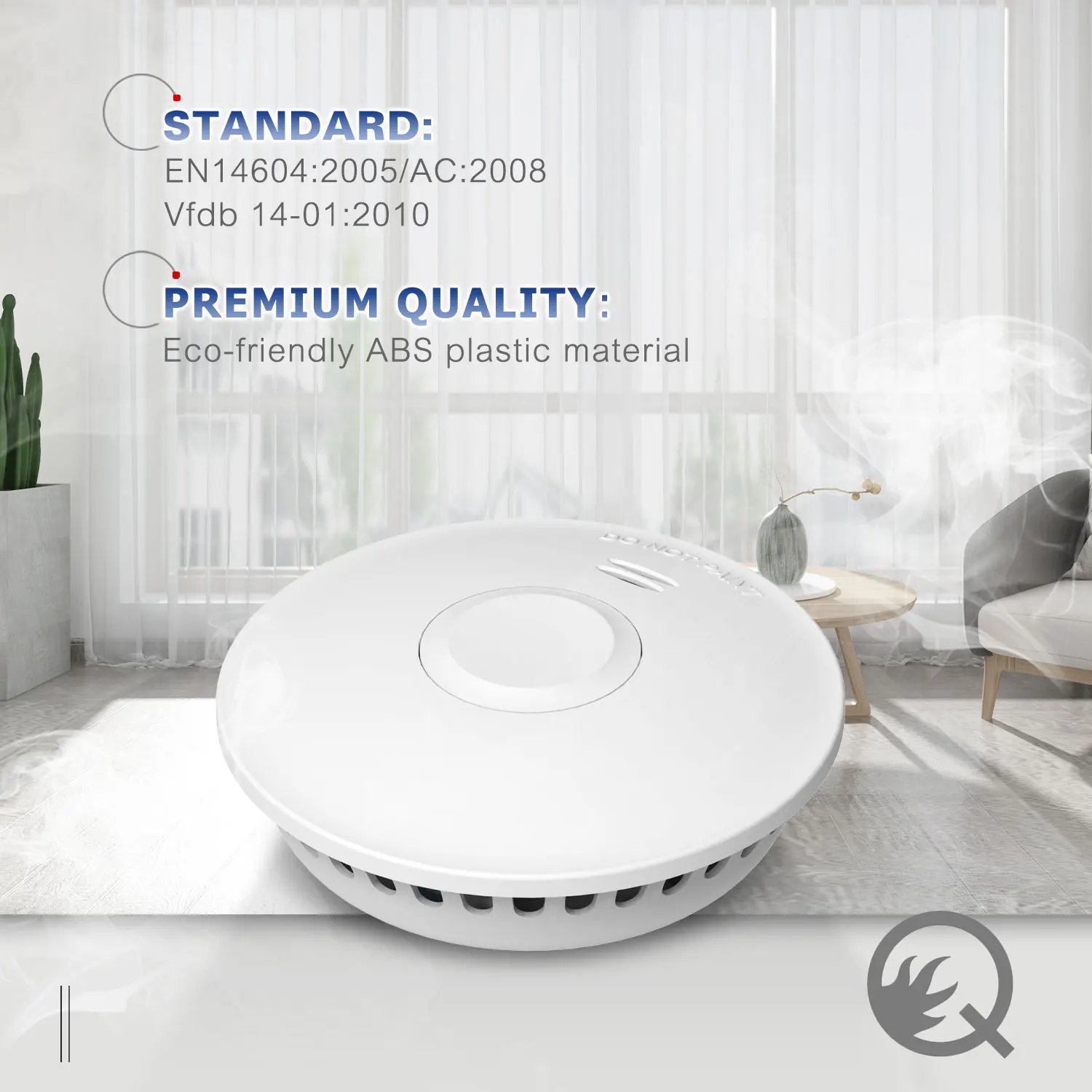 
Manufacture VDS Q Label loud 85dB EN14604 Intertek Professional Wireless Smoke Alarm 