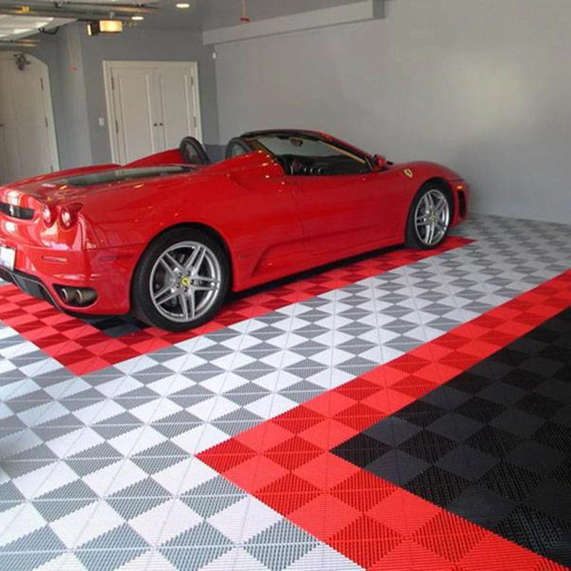 Easy Clean Floor Tiles Pvc Modular Interlocking Cushion Anti-slip Drainage Interlocking Garage Floor Tiles For Warehouse